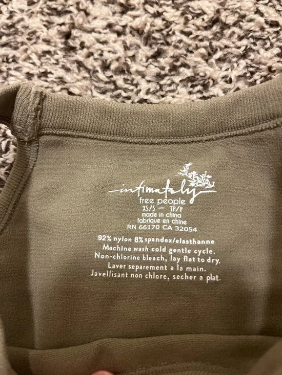 Free People Intimately Bella Seamless Crop Tank in Olive Green - Picture 2 of 3